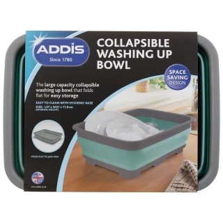 Addis Collapsible Washing Up Bowl - Aqua & Grey 7 Addis Collapsible Washing Up Bowl - Aqua & Grey - Image 5