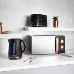 Goodmans Textured 2 Slice Toaster - Black & Rose Gold -Kitchen Products Store 354906 358961 355248 goodmans black and rose gold textured breakfast set lifestyle