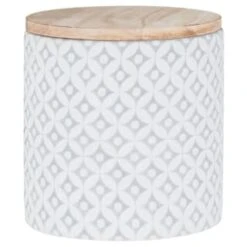 B&M Embossed Geometric Storage Canisters 3pc -Kitchen Products Store 356821 storage canisters geo grey