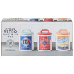B&M Retro Canister Set 3pc -Kitchen Products Store 356953 storage canisters retro tea coffee sugar main