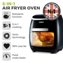 Tower 5-in-1 Air Fryer Oven 11L 33 Tower 5-in-1 Air Fryer Oven 11L -Kitchen Products Store 357961 tower 5 in 1 air fryer oven 11l 12