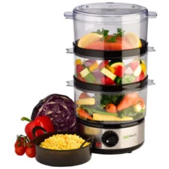 Mo Health 3 Tier Steamer -Kitchen Products Store 358352 mo farah 3 tier steamer 3
