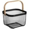 B&M Mesh Storage Basket With Bamboo Handle -Kitchen Products Store 369475 mesh storage basket with bamboo handle