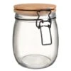 B&M Medium Bamboo Clip Lock Glass Jar
