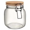 B&M Large Bamboo Clip Lock Glass Jar -Kitchen Products Store 369504 large glass clip lock jar with bamboo lid 2