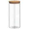 Glass Cannister With Airtight Bamboo Lid - Large -Kitchen Products Store 376810 glass pasta canister with bamboo lid tall 22cm 21