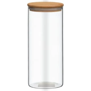 Glass Cannister With Airtight Bamboo Lid - Large 3 Glass Cannister With Airtight Bamboo Lid - Large