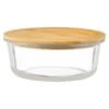 B&M Round Glass Food Container With Bamboo Lid 2 B&M Round Glass Food Container With Bamboo Lid -Kitchen Products Store 376821 round glass food container 2