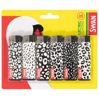 Swan Lighter 6pk - Black And White Print 3 Swan Lighter 6pk - Black And White Print