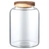 B&M Homestead Large Airtight Glass Jar With Acacia Lid -Kitchen Products Store 380521 airtight glass jar large