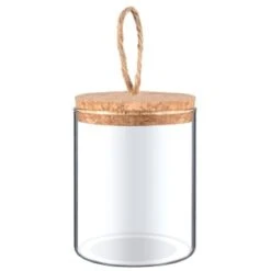 B&M Natural Home Small Glass Jar With Cork Lid