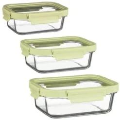 B&M Green Glass Food Container - Small 7 B&M Green Glass Food Container - Small -Kitchen Products Store 380662 380663 380664 glass food container green medium