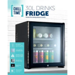 B&M Chill Time Mini Bar Fridge 30L -Kitchen Products Store 381810 chill time 30l drinks fridge 4