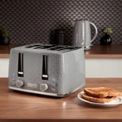 Goodmans Textured 4 Slice Toaster - Grey -Kitchen Products Store 386707 goodmans textured 4 slice toaster grey