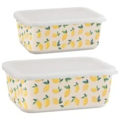 B&M Rectangular Tubs 2pk - Lemons -Kitchen Products Store 392929 2pk reuse and repurpose rectangle tubs lemon 3