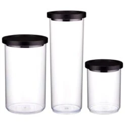B&M Canister With Airtight Wooden Lid 1.7L -Kitchen Products Store 394622 394623 394624 1 7l canister with black lid group 2