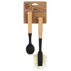 B&M Bamboo Dish Brushes 2pk -Kitchen Products Store 397041 2pk bamboo dishbrushes